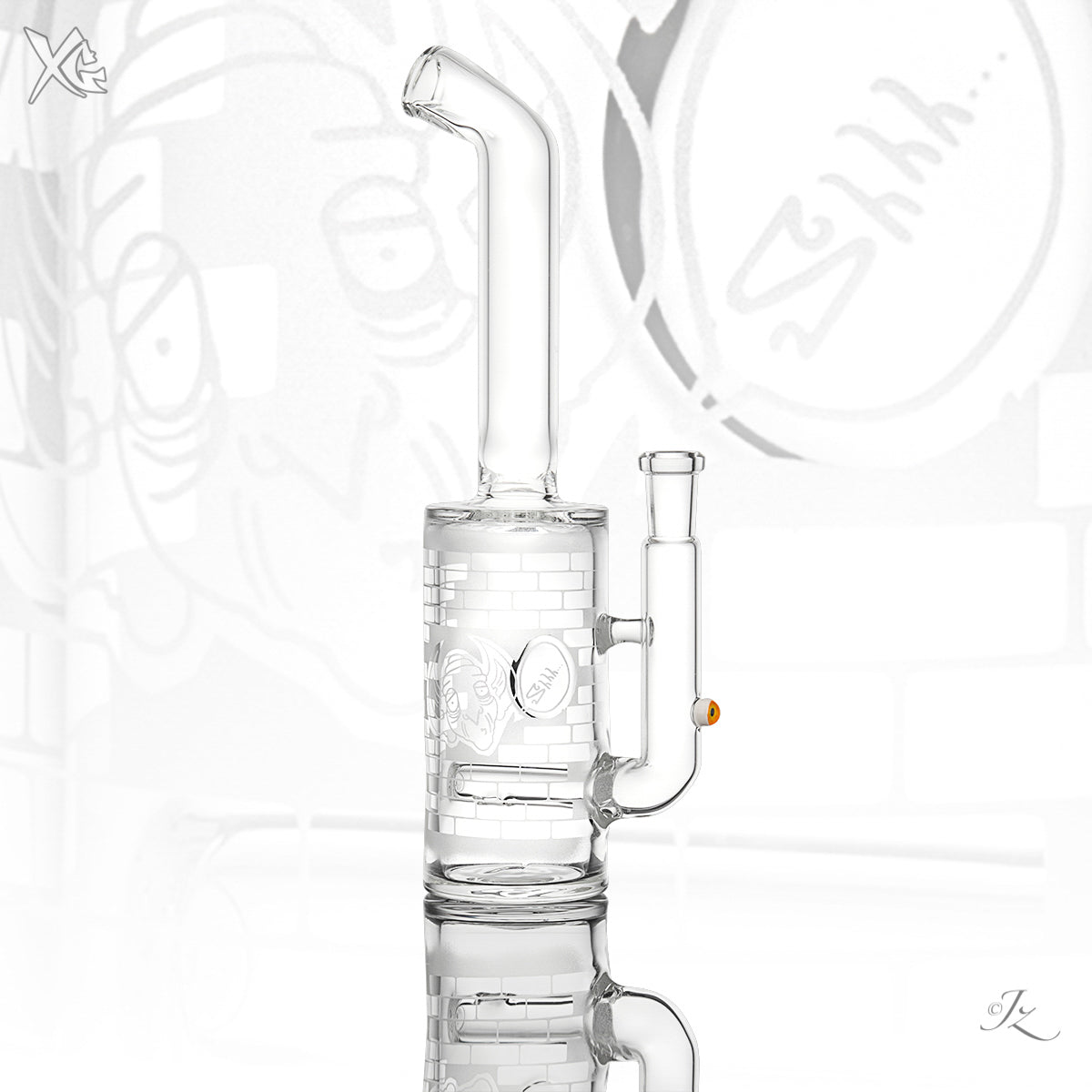 Clear Sandblasted Tube - Mike Shelbo X Jebb Glass