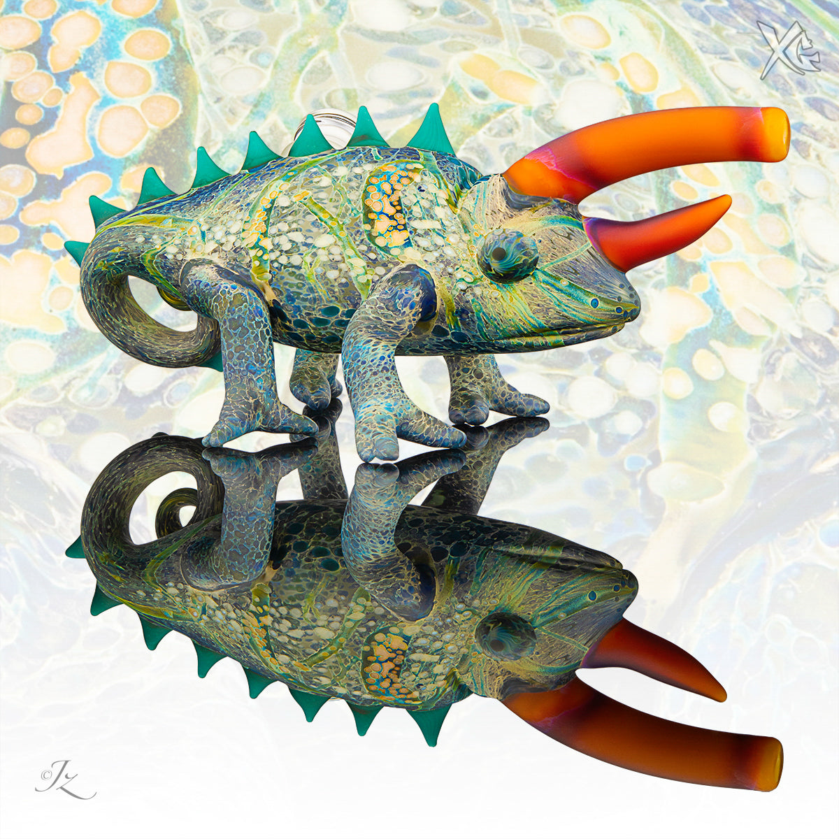 Standing Chameleon - Hardman Glass Art