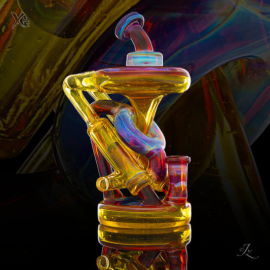 Double Piston Full Color Recycler - Nib Glass