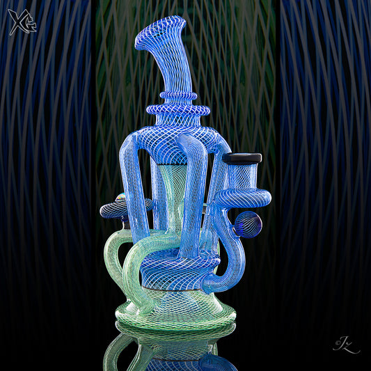 Reciclador cuádruple UV Reticello - Daveman Glass