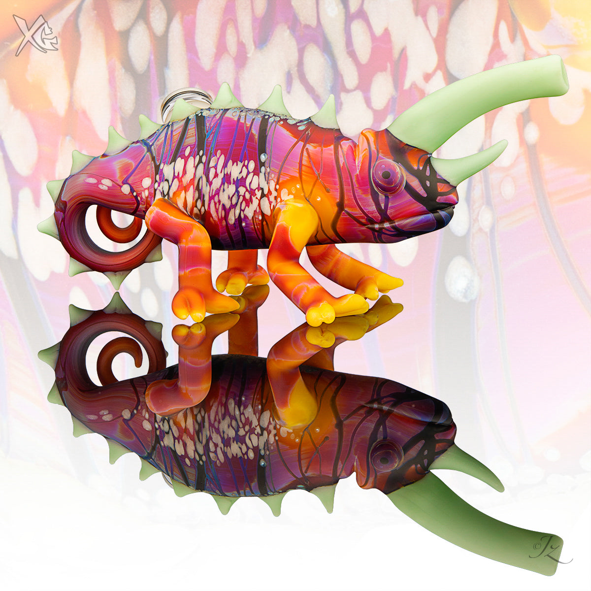 Standing Chameleon - Hardman Glass Art
